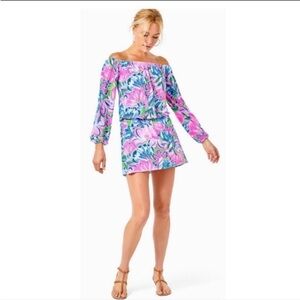 Lilly Pulitzer Lana Skort Romper Gecko Green Tiger Sunrise size XS